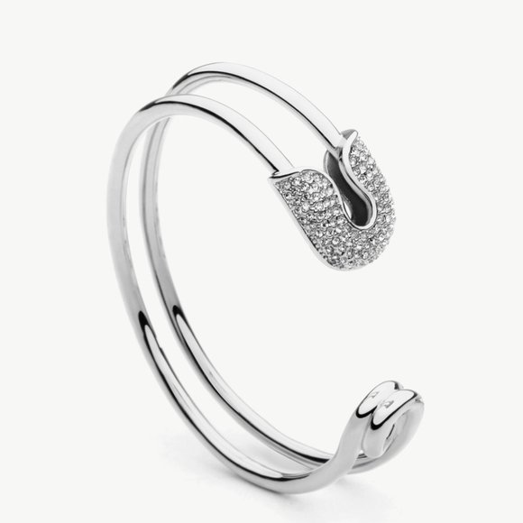 Rhinestone Double Hoop Bracelet For Women - Picture 4 of 6